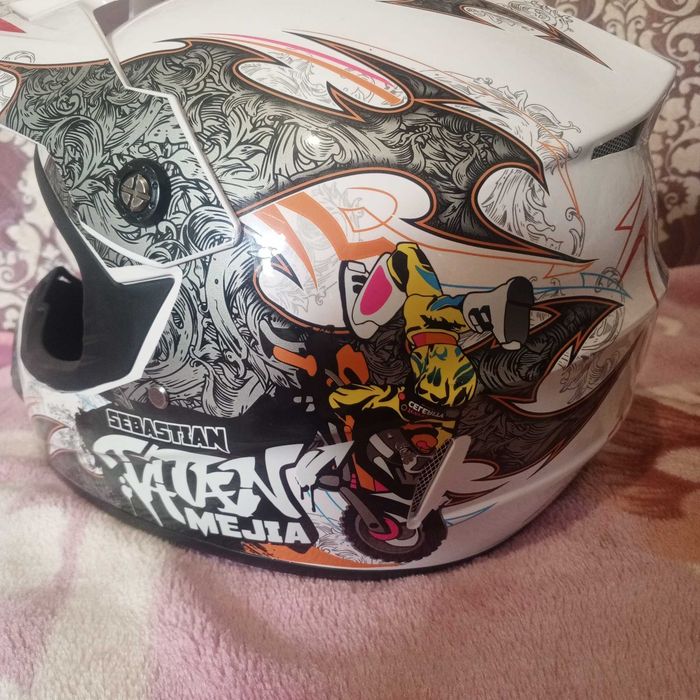 Мотошолом Эндуро Pit Bike Fatan GLOSS White