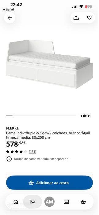 Cama flekke com dois colchoes firmes sem uso