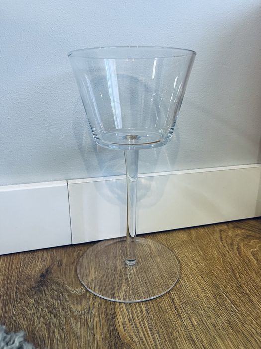 Duzy kielich kieliszek swiecznik na swiece szklany