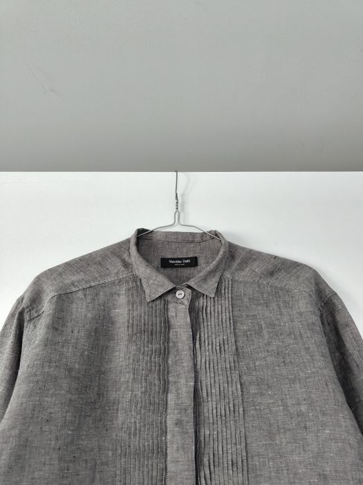 Koszula Massimo dutti 34 XS szara lniana na guziki plisy