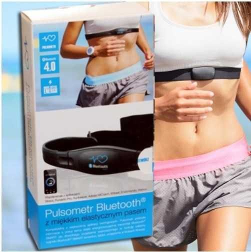 Pulsometr Bluetooth z miękkim elastycznym paskiem.Nowy.