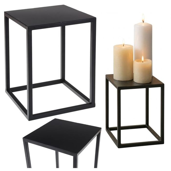 Stojak Metalowy Kwietnik na Kwiaty Dekoracje do Salonu Czarny 30 cm