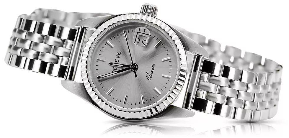 Zegarek damski z białego złota 14k z perłową tarczą lw020wds&lbw008w G