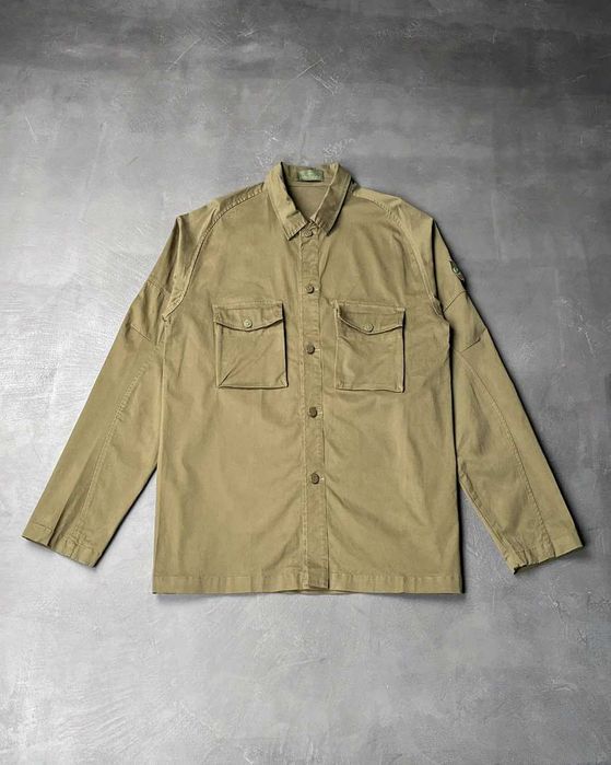 Куртка-сорочка STONE ISLAND 123F2 Ghost Piece Overshirt Khaki SI0106