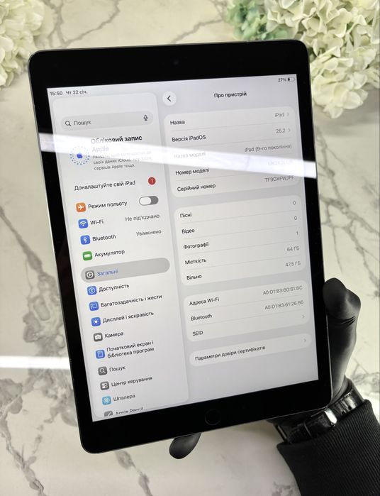 Ідеальний iPad 9 100%АКБ 64GB Neverlock Space Gray (Магазин Гарантія)