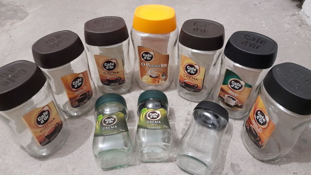 słoiki po Cafe d'or-75g 2 szt,100g 1szt, 160g 4szt,200g 2szt, 300g 1szt