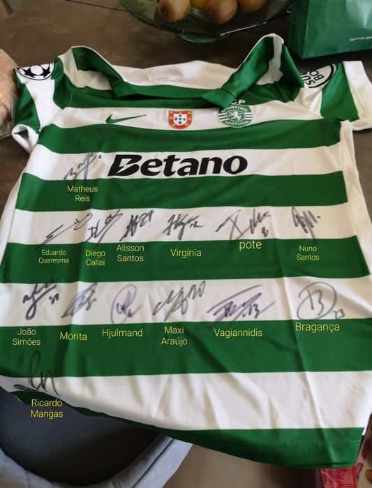Camisola Sporting Hjulmand 42 autografada