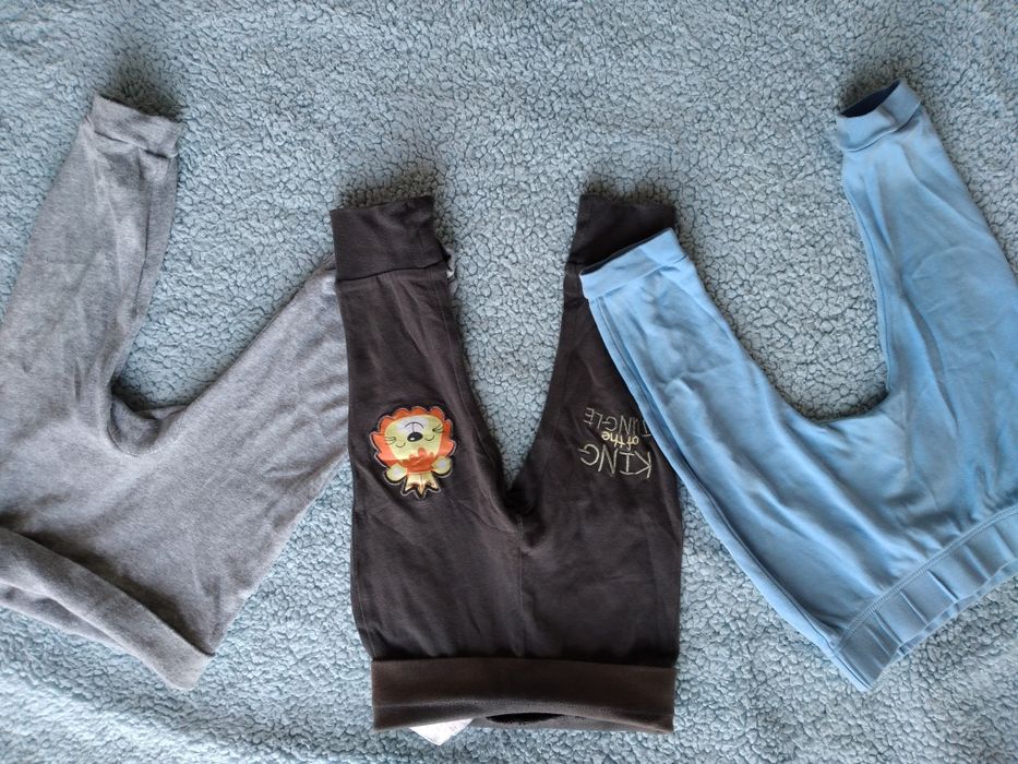 3 x LEGGINSY 74 spodnie cienkie dresowe miękkie