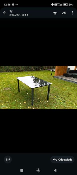 Stół szklany ogrodowy