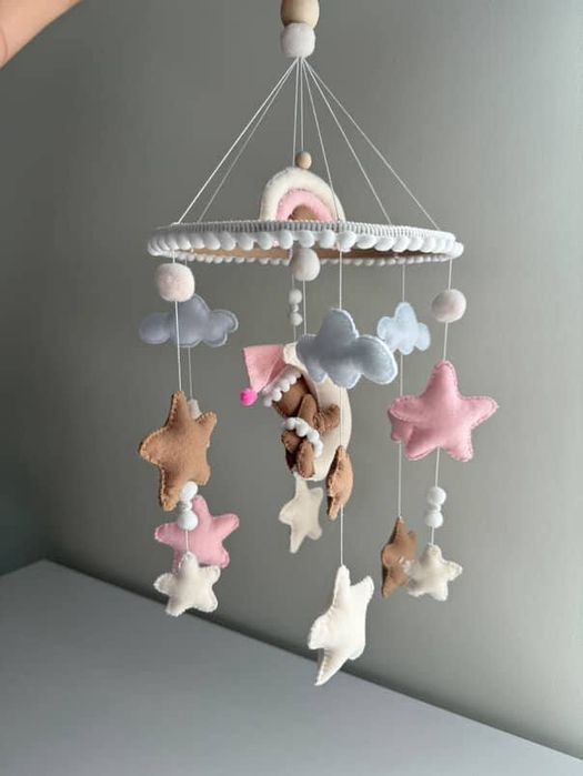Дитячий мобіль у ліжечко | Ручна робота | Фетр | Музичний блок