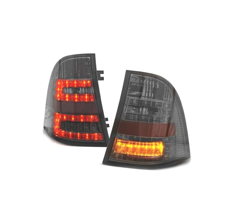 FAROLINS TRASEIROS PARA MERCEDES ML W163 98-05 LED CROMADO FUMADO
