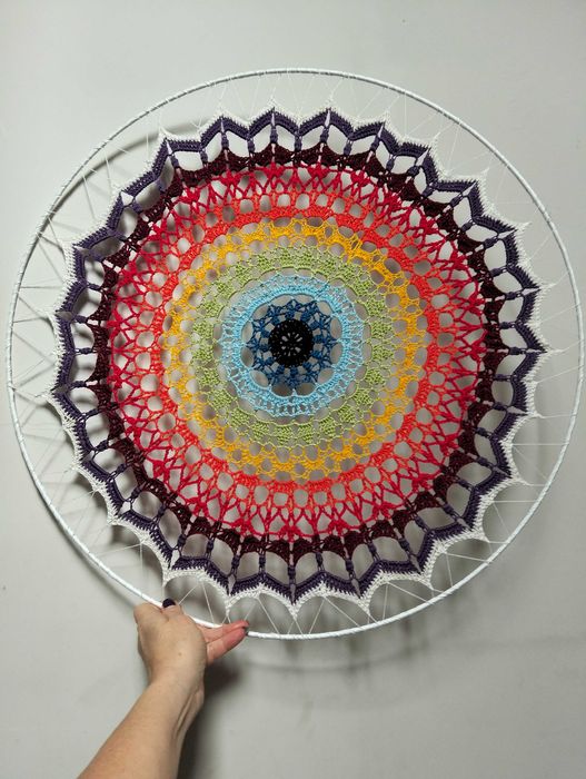 Mandala dreamcatcher feito de mão