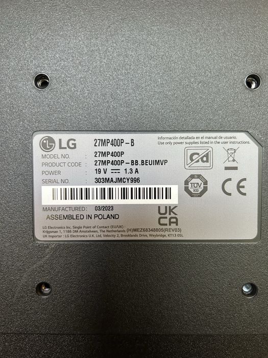 Ecra LG 27MP400P