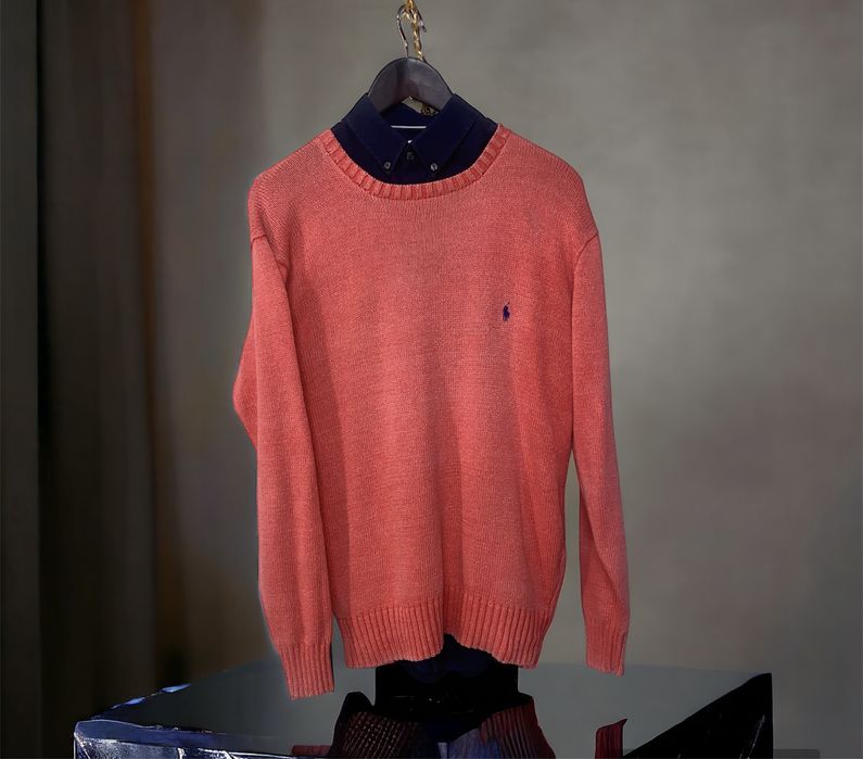 Sweter Ralph Lauren koralowy L long fit