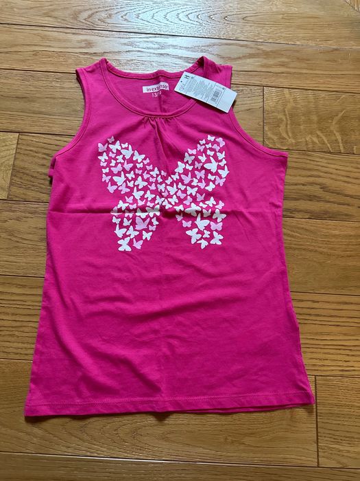 Na ramiaczka bluzka r. 152 różowa z serduszkiem nowa