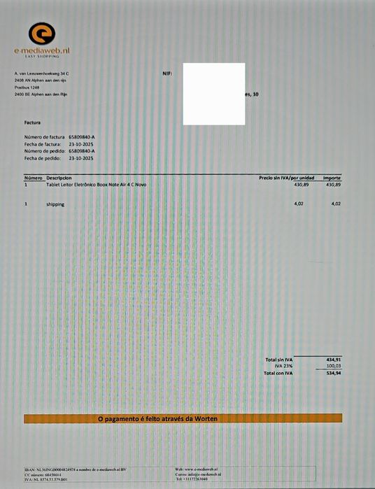 Boox Note Air 4C Novo - Com Garantia e Oferta Capa