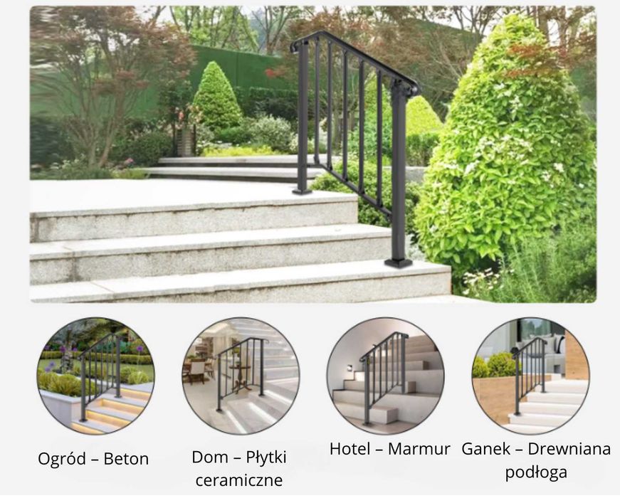 PORĘCZE SCHODOWE Poręcz balustrady schodowej Poręcz wejściowa CHODY