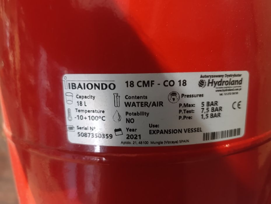 Naczynie przeponowe 16l