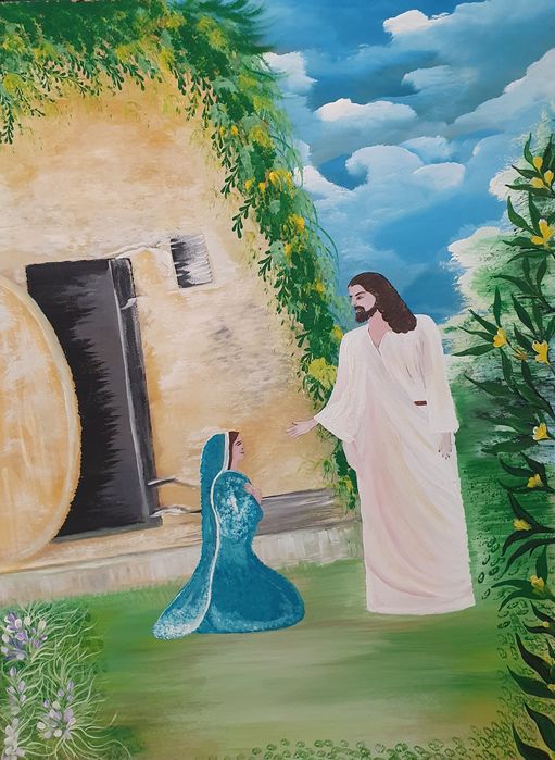 Картина маслом на фанере рельефная