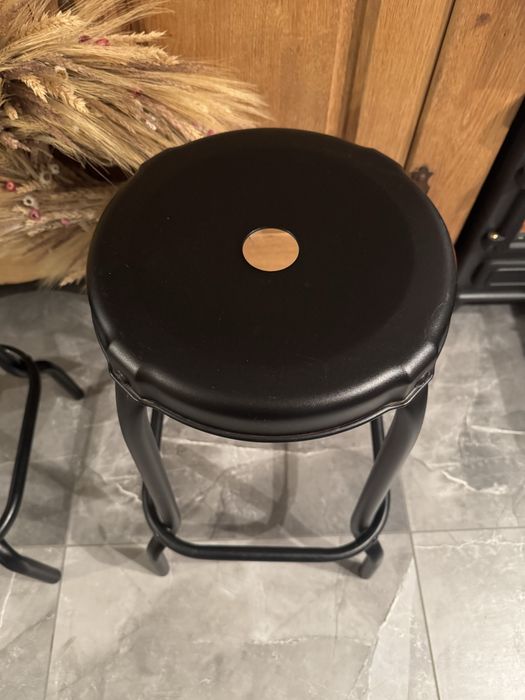 IKEA  2 sztuki RASKOG Stołek barowy czarny STAL 63cm HOKER