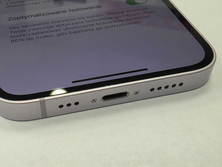 iPhone 14 128GB Dual SIM (SIM + eSIM) / Purple/ BAT 77%/ Grade A-/ + ładowarka/ GW 6 MSC