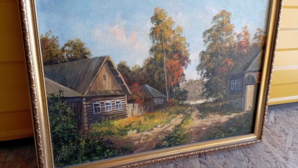 Картина. Деревенская осень. 55*40 см
