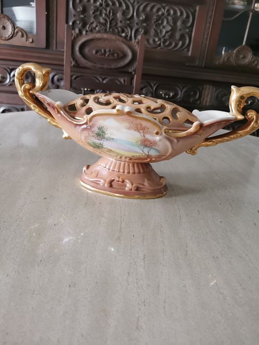 Two pieces of antique Alcobaça pottery