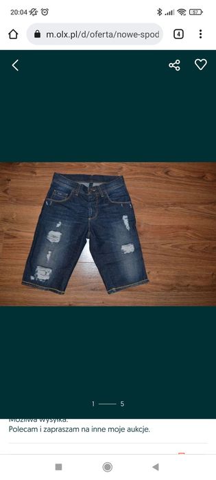 Nowe spodnie, szorty, bermudy, rozm. S/36