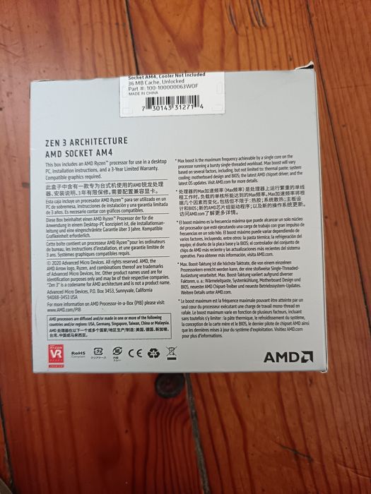 AMD Ryzen 7 5800X - NOVO / SELADO de Fábrica (Na Caixa)