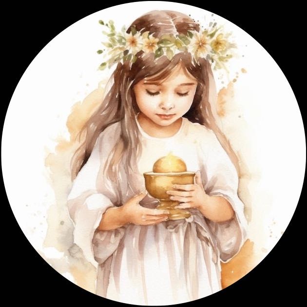 Komunijny opłatek na tort dla dziewczynki