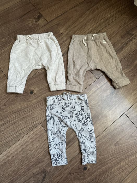 3 pary długich spodni dla chłopca noworodek H&M George 56