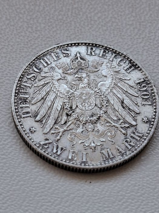 Srebrne 2 marki 1901 A Prusy – 200 lat Królestwa