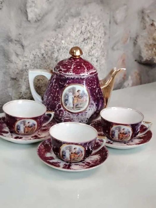 Conjunto de Chá Vista Alegre - Porcelana ENVIO GRÁTIS