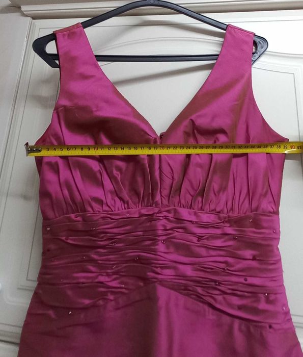 Vestido cerimónia, seda pura , tamanho S