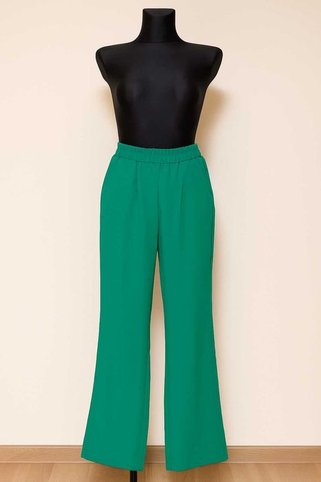 Eleganckie spodnie zielone szersza nogawka