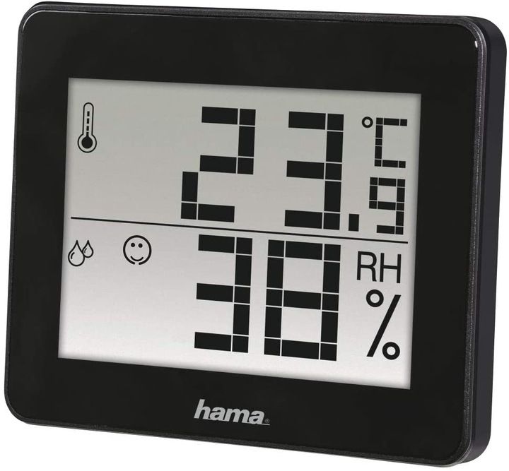 hama termometr/higrometr th-130, czarny