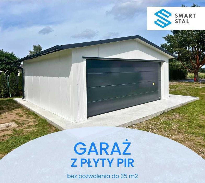 Garaż z płyty warstwowej garaż ocieplany garaże z płyt warstwowych garaż mazowieckie garaż na zgłoszenie garaż na dwa samochody garaż bez pozwolenia