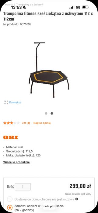 Trampolina  nowa
