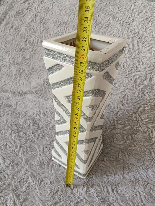 Flakon / wazon biało srebrny