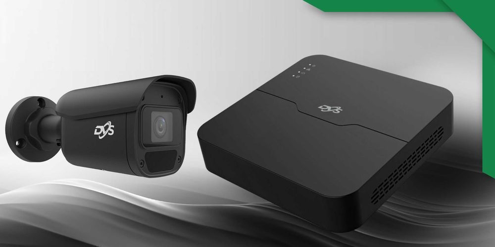 Monitoring IP PoE 5Mpx 4 czarne kamery mikrofon AI dom firma parking