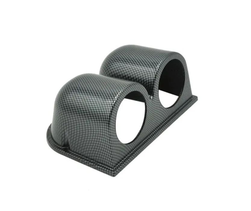 Suporte 2 manometros 52mm - Preto Carbono