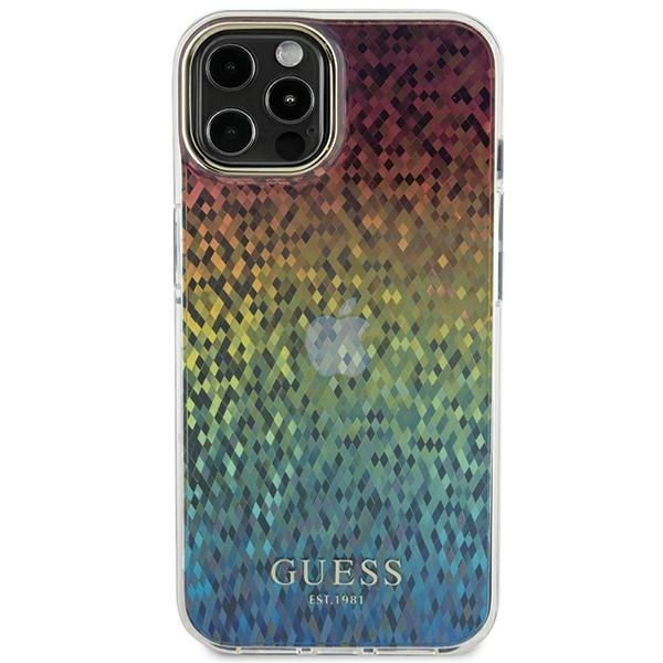 Guess GUHCP12MHDECMI iPhone 12/12 Pro 6.1" wielokolorowy hardcase IML Faceted Mirror Disco Iridescent
