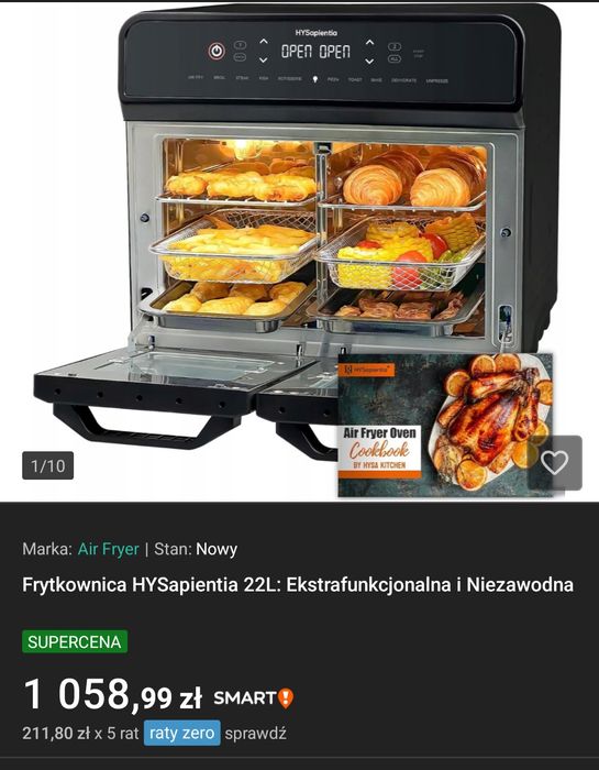 HySapienta 22L AirFryer Oven