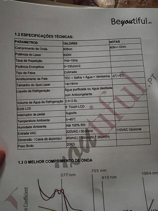 Máquina de depilação a Laser Díodo 808nm