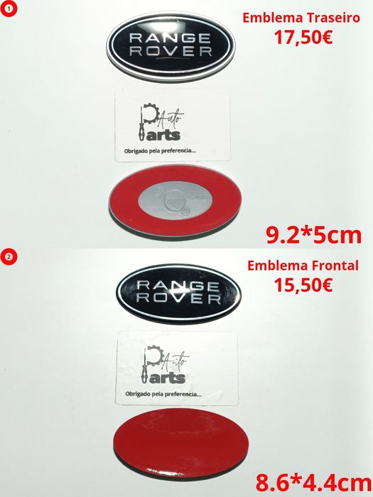 Emblema Símbolo logótipo Rang Rover Capô/Mala