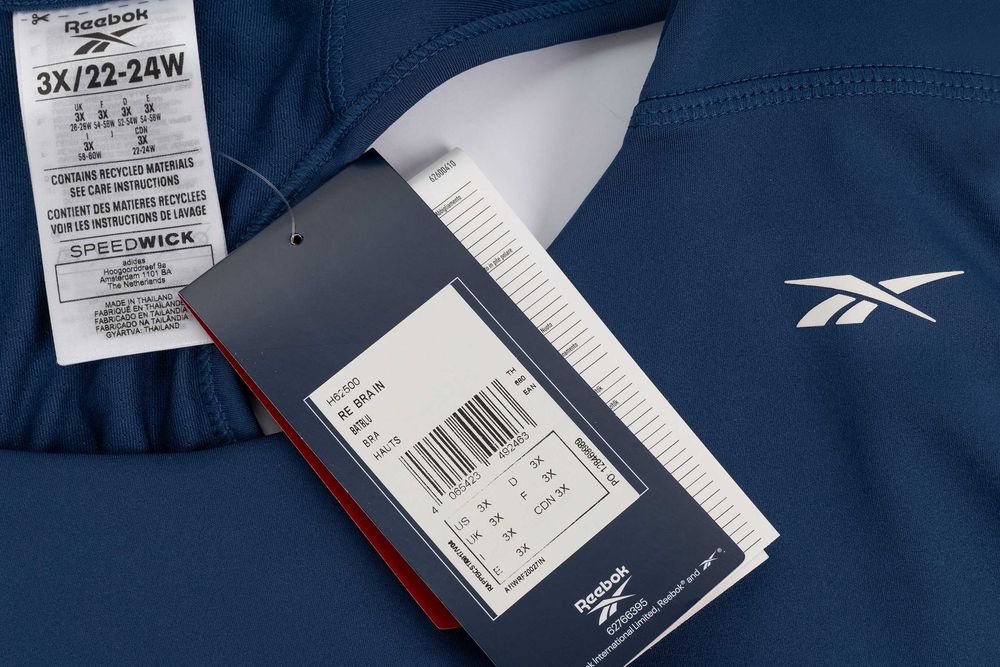 Reebok biustonosz sportowy high-impact 3XL plus size granatowy