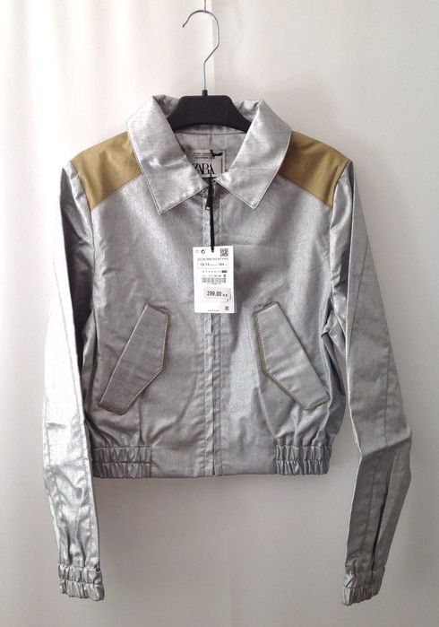 ZARA srebrna kurtka bomber limit.edycja 13 14 lat