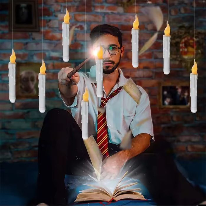 Velas flutuantes mágicas com bastão