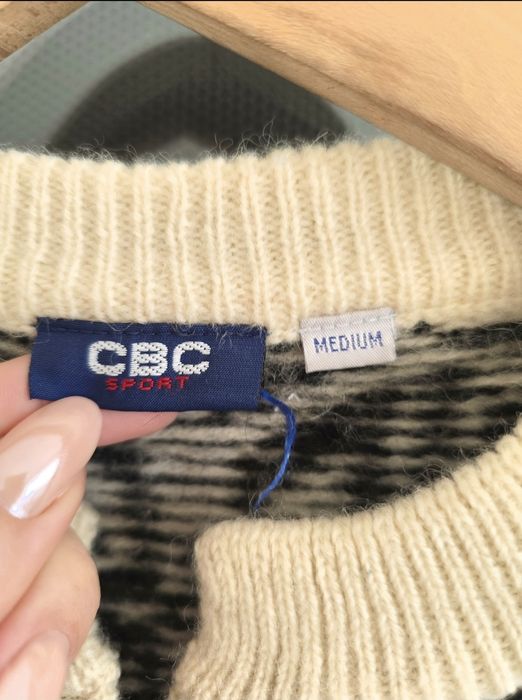 Sweter wełniany norweski M gruby i ciepły