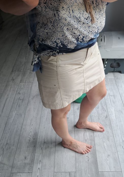 Spódnica letnia z kieszeniami, beż, Next,  L/ XL